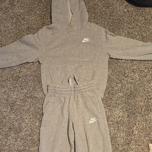 Nike Kids Gray Sweatpants and Hoodie Set